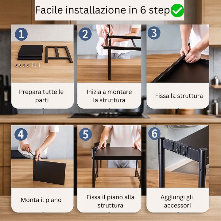 Supporto per Forno a Microonde Espandibile in Acciaio al Carbonio - Mensole da Cucina Salvaspazio da Appoggio